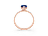 Rose gold Marquise Cut Diamond Pavé Band with Six-Prong Setting_3