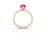 Rose gold Marquise Cut Diamond Pavé Band with Six-Prong Setting_3