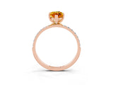Rose gold Marquise Cut Diamond Pavé Band with Six-Prong Setting_3