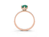 Rose gold Marquise Cut Diamond Pavé Band with Six-Prong Setting_3