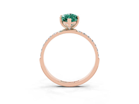 Rose gold Marquise Cut Diamond Pavé Band with Six-Prong Setting_3