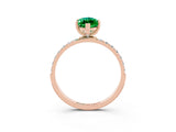 Rose gold Marquise Cut Diamond Pavé Band with Six-Prong Setting_3