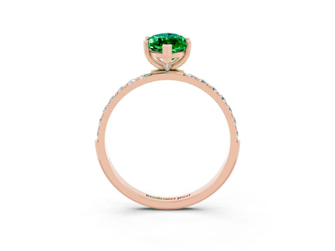 Rose gold Marquise Cut Diamond Pavé Band with Six-Prong Setting_3