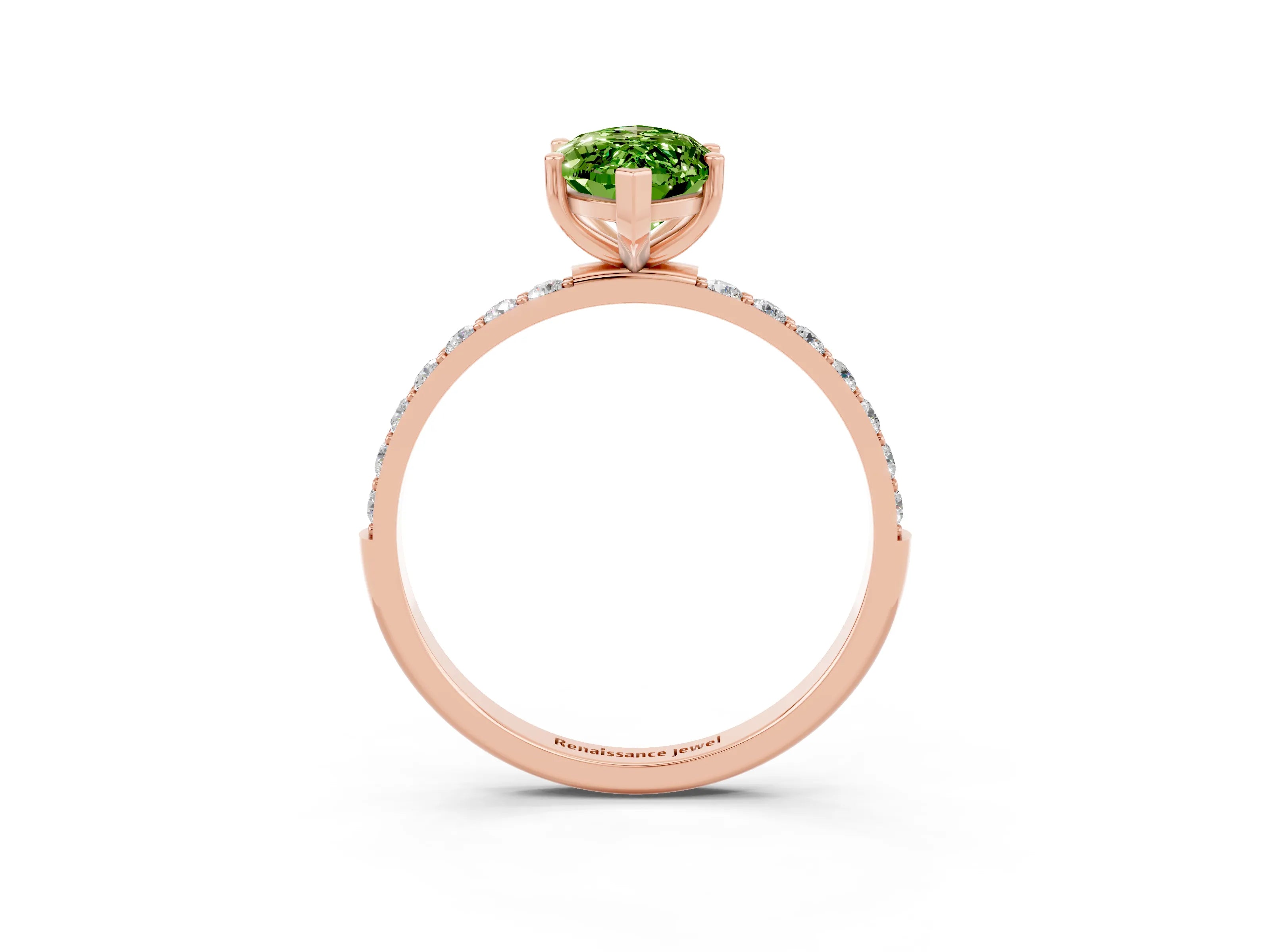 Rose gold Marquise Cut Diamond Pavé Band with Six-Prong Setting_3