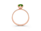 Rose gold Marquise Cut Diamond Pavé Band with Six-Prong Setting_3