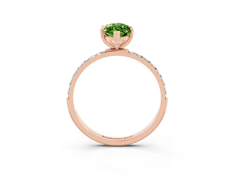 Rose gold Marquise Cut Diamond Pavé Band with Six-Prong Setting_3