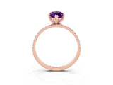 Rose gold Marquise Cut Diamond Pavé Band with Six-Prong Setting_3