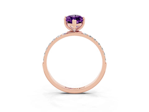Rose gold Marquise Cut Diamond Pavé Band with Six-Prong Setting_3