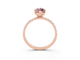 Rose gold Marquise Cut Diamond Pavé Band with Six-Prong Setting_3