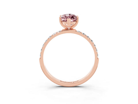 Rose gold Marquise Cut Diamond Pavé Band with Six-Prong Setting_3