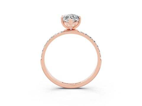 Rose gold Marquise Cut Diamond Pavé Band with Six-Prong Setting_3