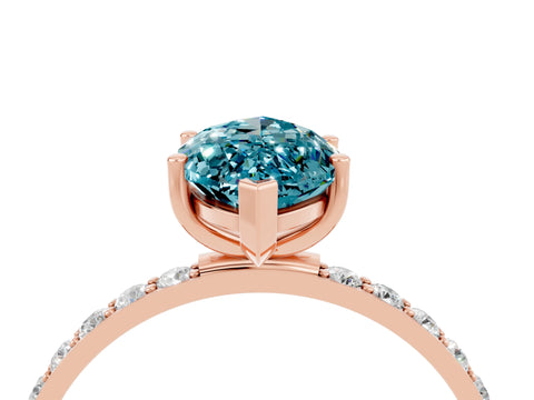 Rose gold Marquise Cut Diamond Pavé Band with Six-Prong Setting_4