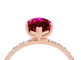 Rose gold Marquise Cut Diamond Pavé Band with Six-Prong Setting_4