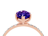 Rose gold Marquise Cut Diamond Pavé Band with Six-Prong Setting_4