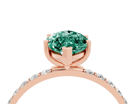 Rose gold Marquise Cut Diamond Pavé Band with Six-Prong Setting_4