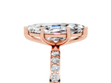 Rose gold Marquise Cut Diamond Pavé Band with Six-Prong Setting_5