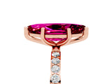 Rose gold Marquise Cut Diamond Pavé Band with Six-Prong Setting_5