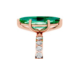 Rose gold Marquise Cut Diamond Pavé Band with Six-Prong Setting_5