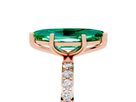 Rose gold Marquise Cut Diamond Pavé Band with Six-Prong Setting_5
