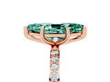 Rose gold Marquise Cut Diamond Pavé Band with Six-Prong Setting_5