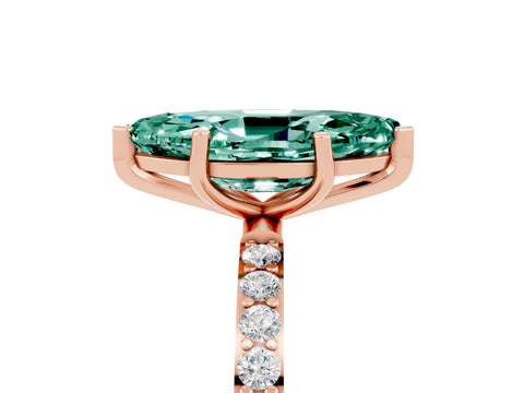 Rose gold Marquise Cut Diamond Pavé Band with Six-Prong Setting_5