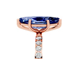 Rose gold Marquise Cut Diamond Pavé Band with Six-Prong Setting_5