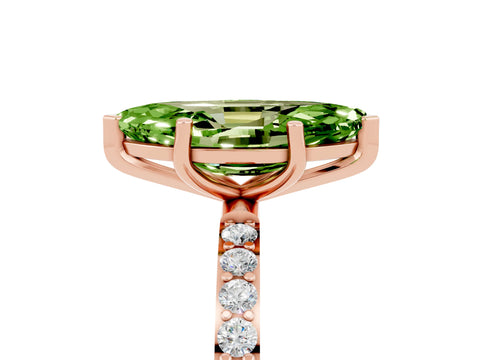 Rose gold Marquise Cut Diamond Pavé Band with Six-Prong Setting_5
