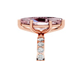Rose gold Marquise Cut Diamond Pavé Band with Six-Prong Setting_5