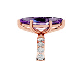 Rose gold Marquise Cut Diamond Pavé Band with Six-Prong Setting_5