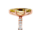 Rose gold Marquise Cut Diamond Pavé Band with Six-Prong Setting_5