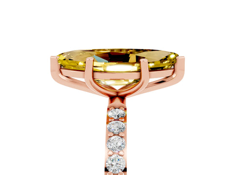 Rose gold Marquise Cut Diamond Pavé Band with Six-Prong Setting_5