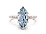 Rose gold Marquise Cut Diamond Pavé Band with Six-Prong Setting
