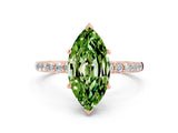 Rose gold Marquise Cut Diamond Pavé Band with Six-Prong Setting