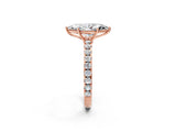 Rose gold Marquise Cut Diamond Pavé Solitaire Engagement Ring with Four-Prong Setting_77