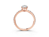 Rose gold Marquise Cut Diamond Pavé Solitaire Engagement Ring with Four-Prong Setting_78