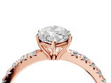 Rose gold Marquise Cut Diamond Pavé Solitaire Engagement Ring with Four-Prong Setting_79
