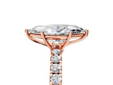 Rose gold Marquise Cut Diamond Pavé Solitaire Engagement Ring with Four-Prong Setting_80