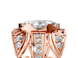 Rose gold Marquise Cut Diamond Pave Art Deco Split Shank Ring with Four-Prong Setting_30