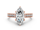 Rose gold Marquise Cut Diamond Pave Band with Four-Prong Setting_37