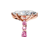 Rose gold Marquise Cut Diamond Ring with Marquise and Round with Pink Sapphire side stone Side Stones and Four-Prong Setting_41