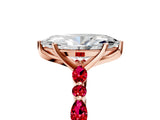 Rose gold Marquise Cut Diamond Ring with Marquise and Round with Ruby side stone Side Stones and Four-Prong Setting_41