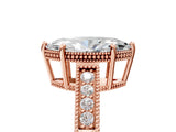 Rose gold Marquise Cut Diamond Ring with Milgrain Pavé Band and Four-Prong Setting_29
