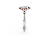 Rose gold Marquise Cut Diamond Ring with Pavé Band and Four-Prong Setting_72