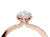 Rose gold Marquise Cut Diamond Ring with Pavé Band and Four-Prong Setting_74