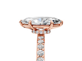 Rose gold Marquise Cut Diamond Ring with Pavé Band and Four-Prong Setting_75