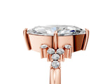 Rose gold Marquise Cut Diamond Ring with Side Stones and Four-Prong Setting_101