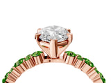 Rose gold Marquise Cut Diamond Side Stone Solitaire Ring with Round with Peridot side stone and Four-Prong Setting_11