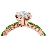 Rose gold Marquise Cut Diamond Side Stone Solitaire Ring with Round with Peridot side stone and Four-Prong Setting_4
