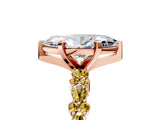 Rose gold Marquise Cut Diamond Side Stone Solitaire Ring with Round with Yellow Sapphire side stone and Four-Prong Setting_5