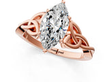 Rose gold Marquise Cut Diamond Solitaire Celtic Knot Ring with Four-Prong Setting_93